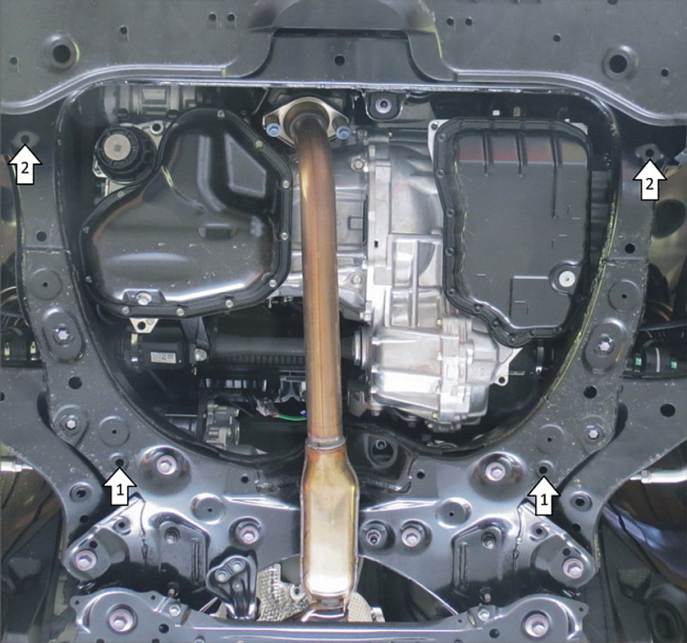 Защита стальная 2 мм Д; КПП Toyota Camry; 2018-2022; RAV4 2019-2022 MOTODOR.72504