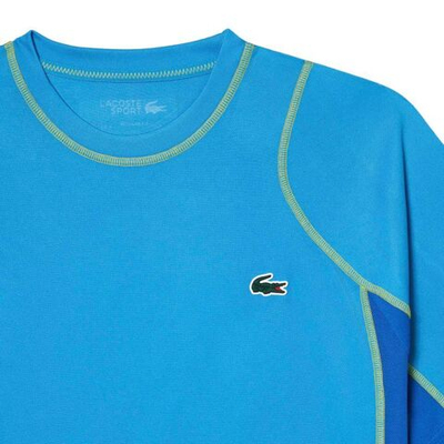 Мужская теннисная футболка Lacoste Tennis T-Shirt in Tear Resistant Pique - blue/yellow