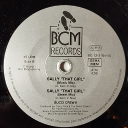 Винтажная виниловая пластинка LP Gucci Crew II Sally That Girl (Germany 1988) Maxi Single 45 RMP