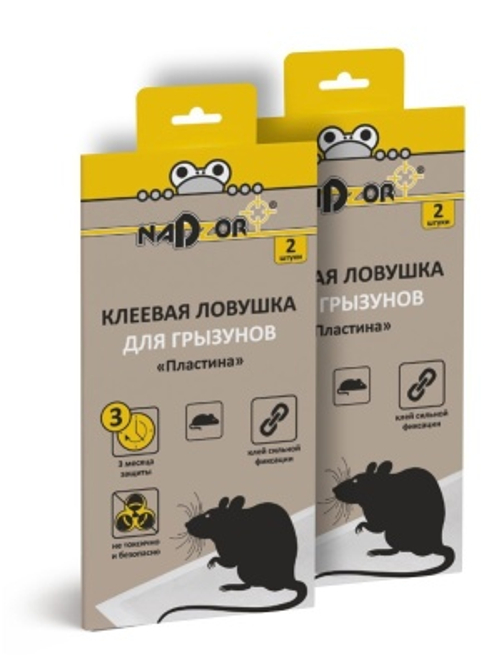 Ловушка клеевая NADZOR для грызунов Пластина (36шт/кор)