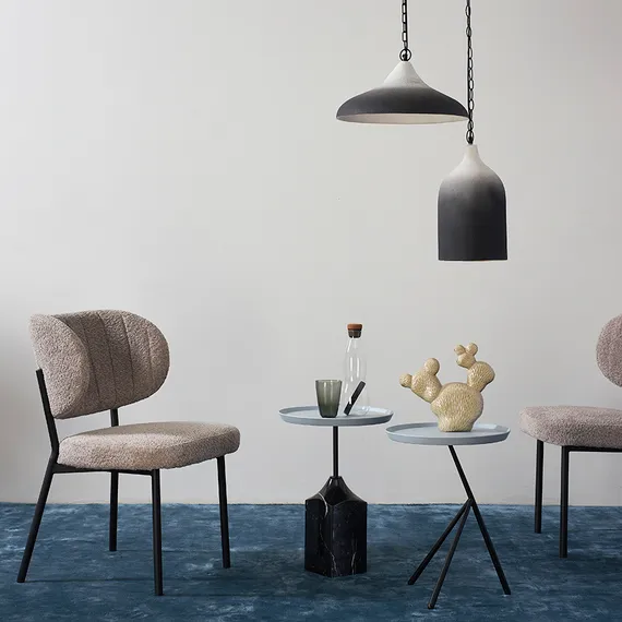 Столик кофейный Sustainable Collection, Ø38х53 см, серый, черный мрамор