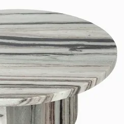 Кофейный стол Pia Ø55х30 см, черно-белый мрамор