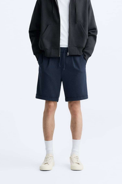 ZARA ШОРТЫ КОМФОРТНОЙ ПОСАДКИ, СИНИЙ