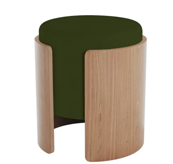 Пуф Lagom (зеленый, натуральный дуб)