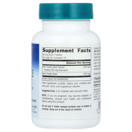 Planetary Herbals, Full Spectrum ™, экстракт семян расторопши, 60 таблеток