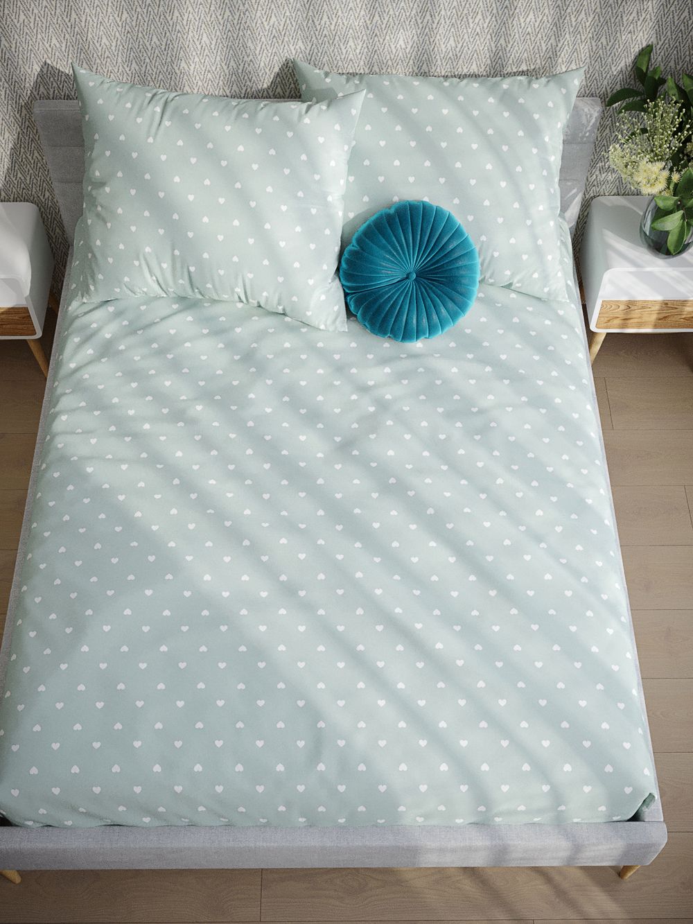 Постельное белье сатин Milky Garden "Nicol" 1,5-сп Наволочка 70х70 см 1 шт Простынь 150x215 см Пододеяльник 145x215 см