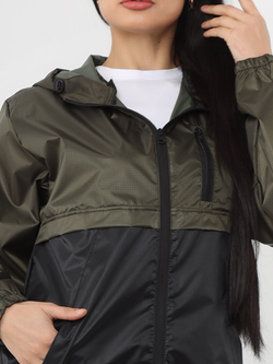 Спортивный костюм Prival Ветровлагозащитный женский, чёрный+хаки