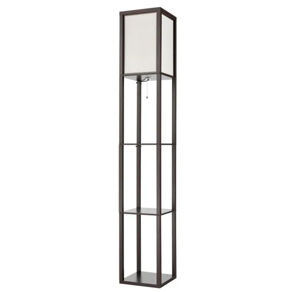 8090/1F COMFI LN25 361 кофейный/белый, дерево/текстиль Торшер Е27 1*60W 220V PRACTIC