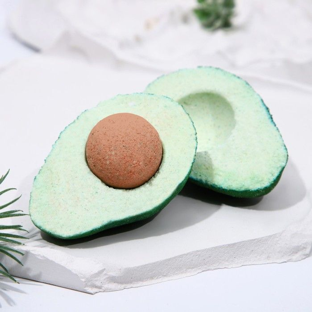 Бомбочка для ванны «Авокадо» с ароматом мяты и яблока - 130 гр. (Цвет: не задано)