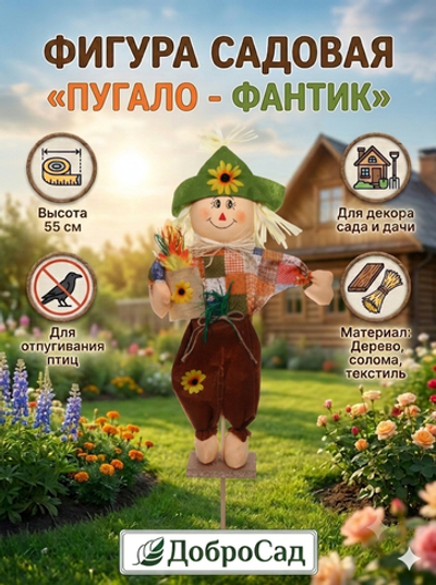 Фигура садовая «Пугало - Фантик» 55 см ДоброСад