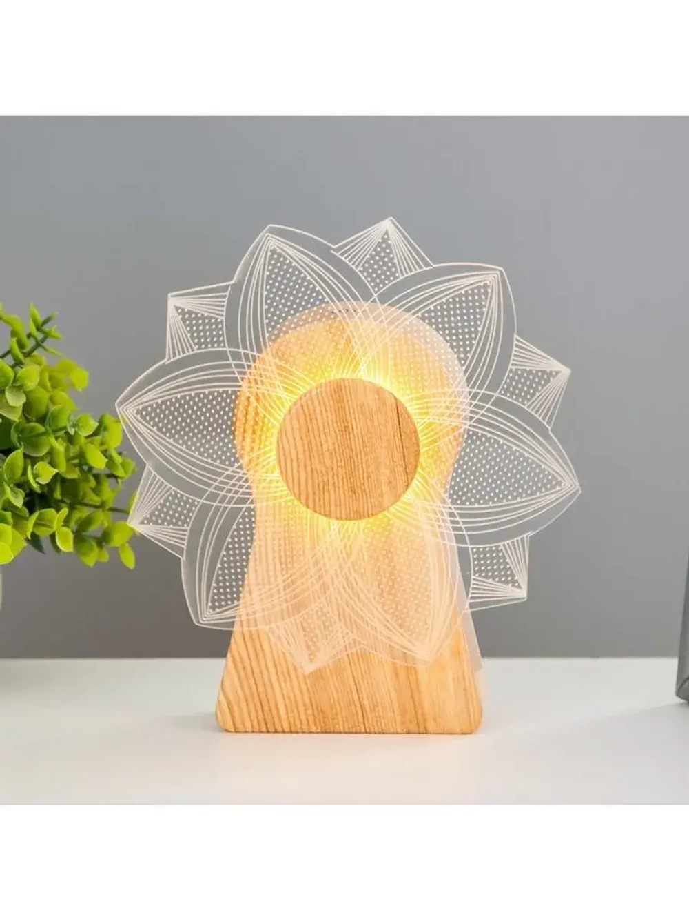 Светильник сенсорный «Цветок» LED крутится 6 Вт USB 15×4×16