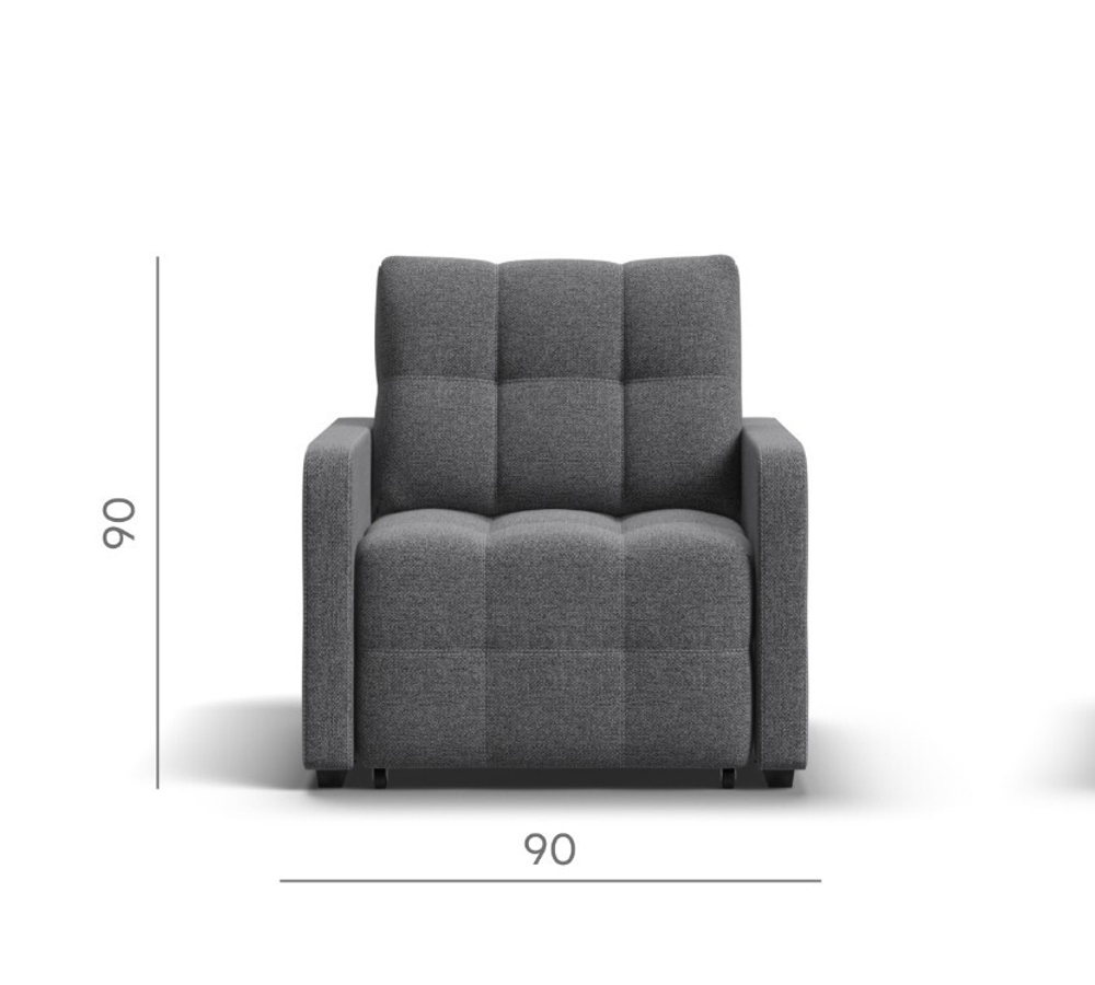 Кресло-кровать Денди Слим рогожка Мальмо серый