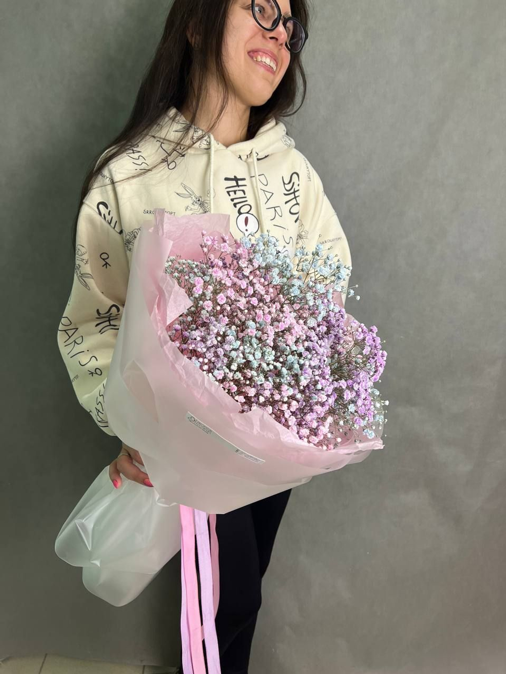 Букет радужной гипсофилы