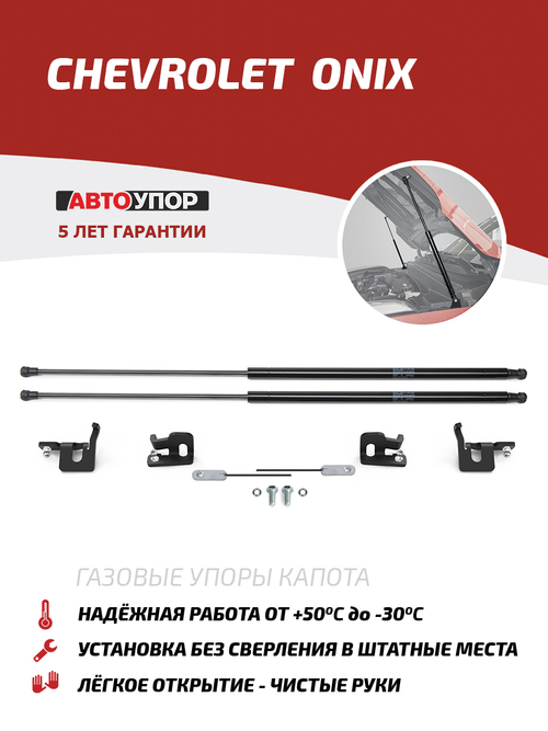 Упоры капота для Chevrolet Onix II поколение 2019-н.в., 2 шт., UCHONI011