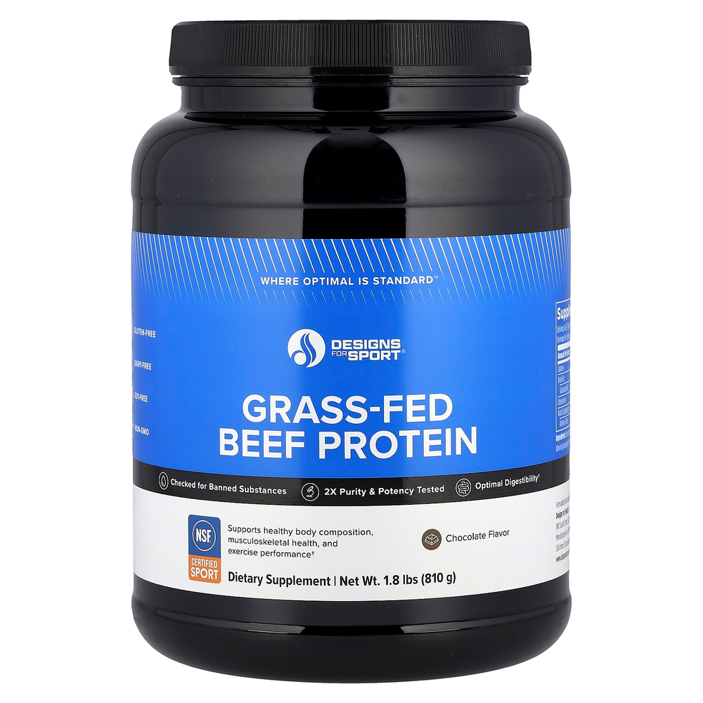 Designs For Health, Designs For Sport®, говяжий протеин травяного откорма, шоколад, 810 г (1,8 фунта)