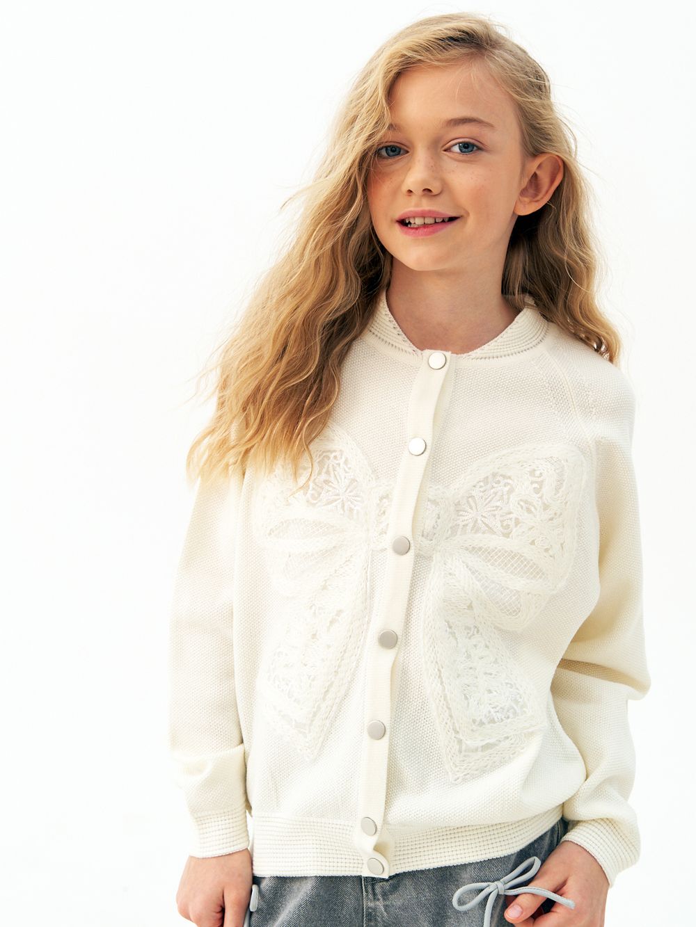 Кардиган для девочки AT1118 молочный