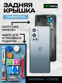 Задняя крышка для OnePlus 9 Pro серебряная (Morning mist) со стеклом камеры