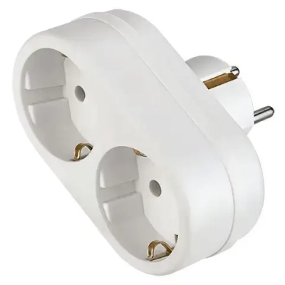 Perfeo сетевой разветвитель "RU POWER'' 2 гнезда, 16А, с заземлением, белый (2Т2)