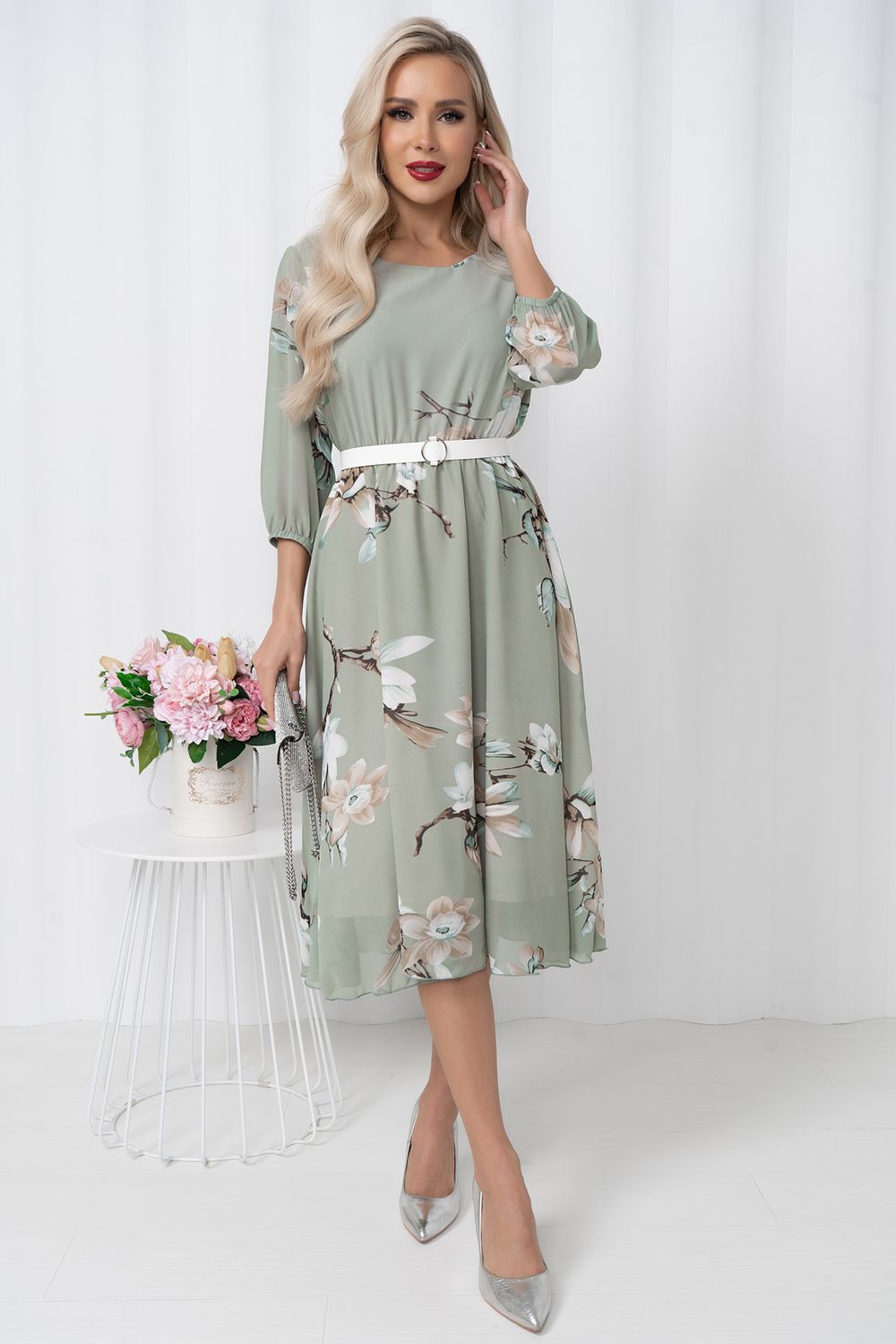 Платье Эрин (оливковое) Р11-1216/3 Nikol (Акция)