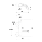 Смеситель настенный для ванны Ritmonio Frame, цвет хром G0BA0731CRL