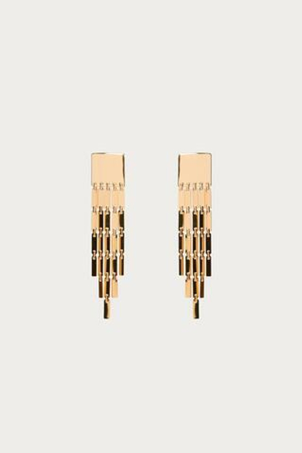 ZARA X MARISA BERENSON КВАДРАТНЫЕ СЕРЬГИ С БАХРОМОЙ , ЗОЛОТИСТЫЙ