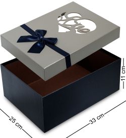 WG-63/3-A Коробка подарочная «Прямоугольник» цв.син./сер.