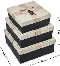 WF-190-B Набор коробок из 3 шт, кремовый/черный