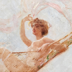 Идальго де Кавьедес. Эскиз к Утреннему пробуждению. Масло. нач. ХХ в.