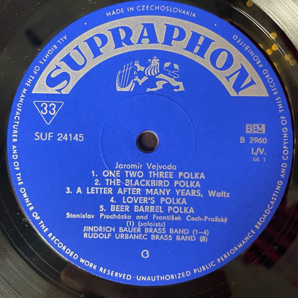 Винтажная виниловая пластинка LP Яромир Вейвода Jaromir Vejvoda King Of Polka Полька (Чехословакия 1967)