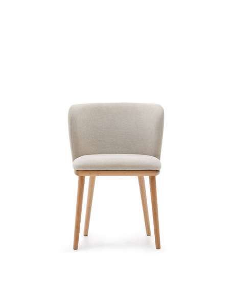 Стул Ciselia, бежевый шенилл, ножки из массива ясеня