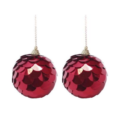 Набор шаров "Чешуйки", красный, 2 шт. (Аспект)