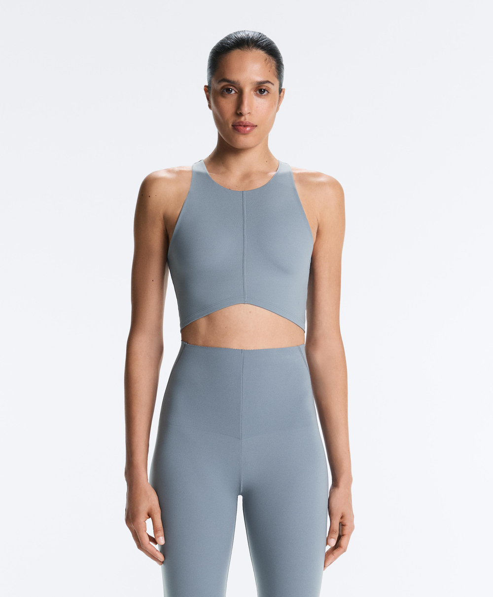Oysho Топ Compressive, серо-синий