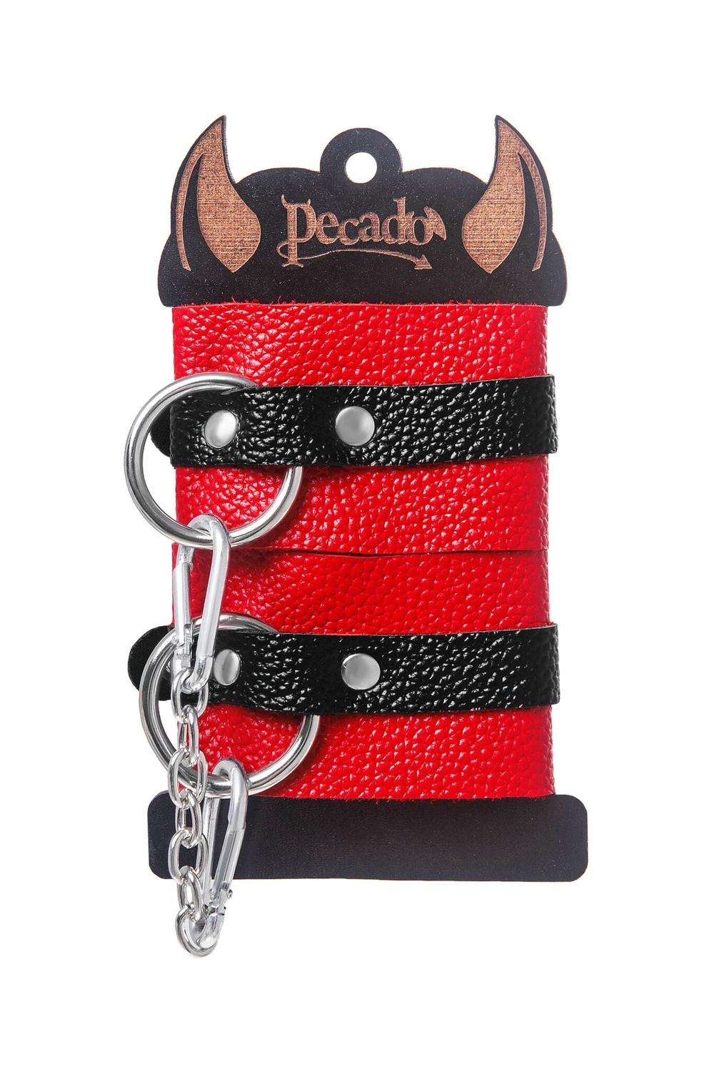 Красно-черные мягкие наручники с одним ремешком с люверсами (Цвет: красный)