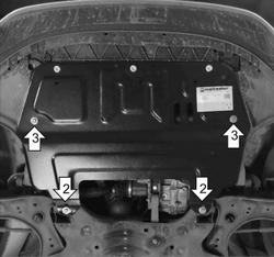 Защита картера Двигателя, КПП. 2 мм, Сталь. для Volkswagen Polo Седан 2010-2015, SEAT Ibiza 2008-2015, Skoda Fabia 2007-2010, Volkswagen Polo 2009-2015, Skoda Fabia 2010-2016, Skoda Rapid 2012-2020, Volkswagen Polo Седан 2015-2020, Skoda Ro MOTODOR.72301