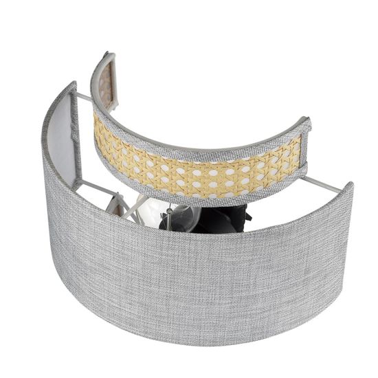 8043/1W MODERNI LN26 338 черный/серый/бежевый, металл/текстиль/ротанг Бра Е27 1*60W 220V LAUNA