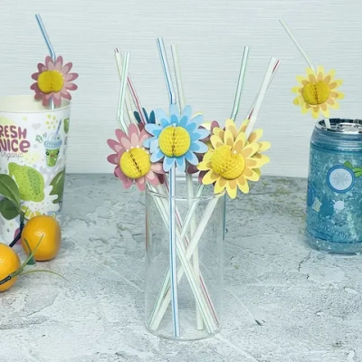 Трубочка для коктейля «Цветущий сад», 24 см, d-5мм (набор 10 шт), микс