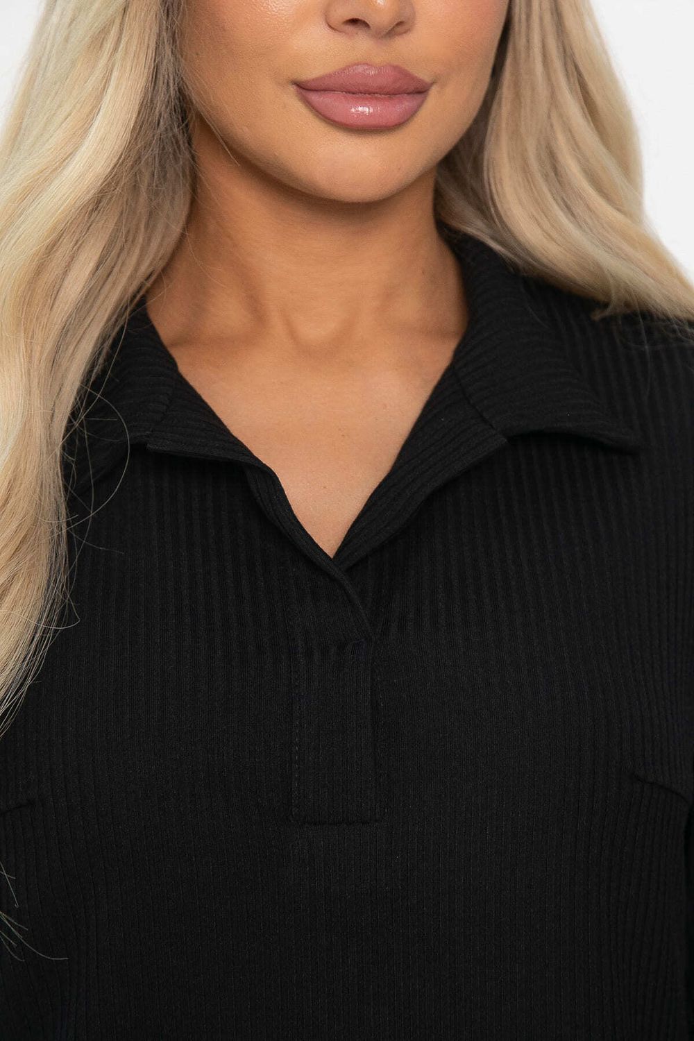 Лонгслив с воротничком Ритм жизни (черный) Б14408-6М LT Collection