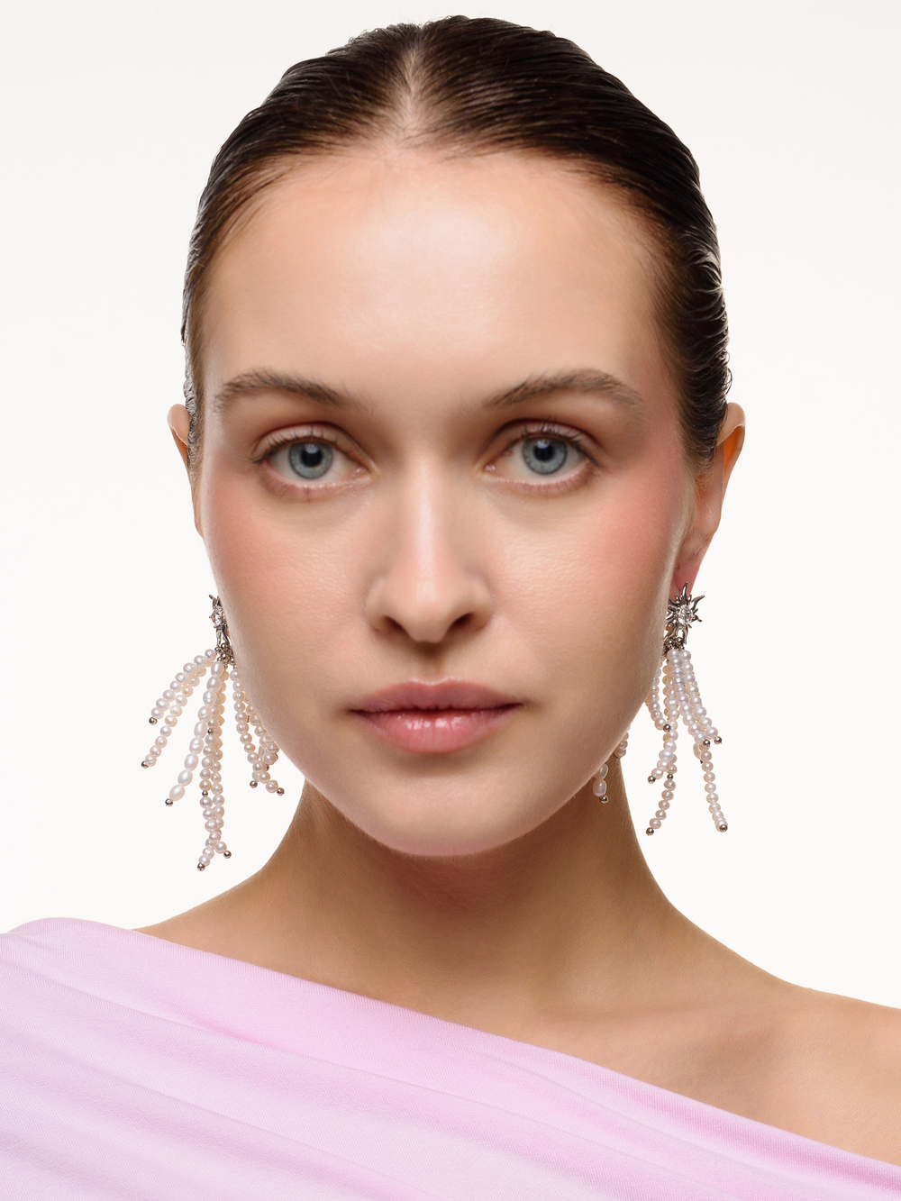 Серьги "Bunches" из жемчуга Silver