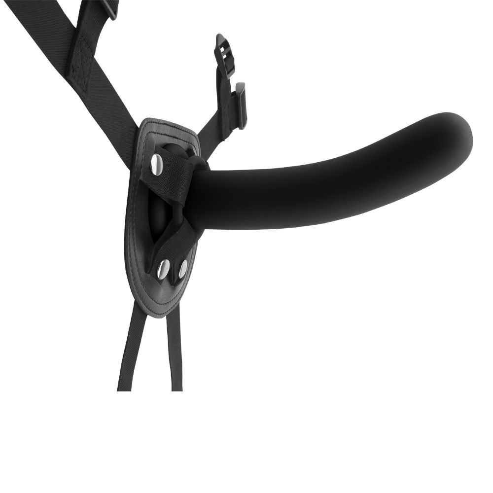 Черный страпон Raw Recruit Strap-On L - 17,7 см. (Цвет: черный)