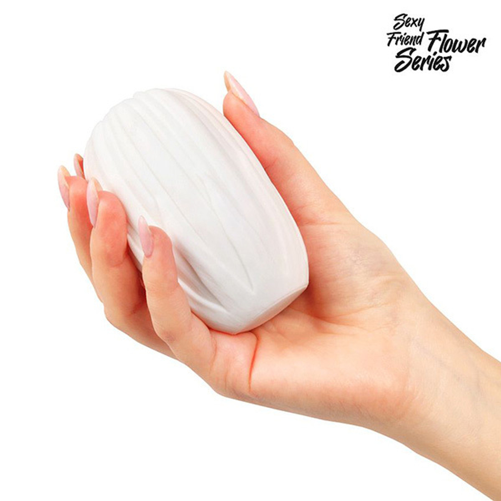 Белый нереалистичный мастурбатор 15см в форме бутона цветка Bior Toys Sexy Friend Flower Daisy SF-70282