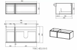 Тумба с раковиной Vincea Elise 100 VMC-4EL100MG/VCB-4EL100MW серый матовый