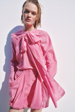 ZARA ЮБКА КАРГО МИНИ — ZW COLLECTION, ЯРКО-РОЗОВЫЙ
