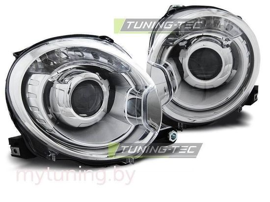 Передние фары Fiat 500 projektor chrome