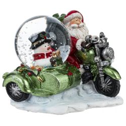 GAEM Фигурка декор в стекл шаре "Дед Мороз на мотоцикле", D 4.5 см, L8 W7,5 H7,5 см, 2в.
