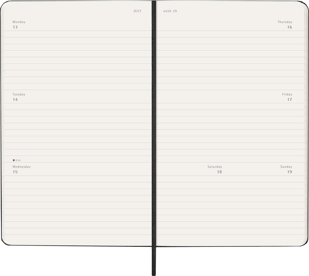 Еженедельник Moleskine Classic Weekly Horizontal (DHB12WH3) 13х21см твердая обложка черный
