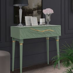 Консоль Арт Колор leaves Классик Голд Зеленый нефрит