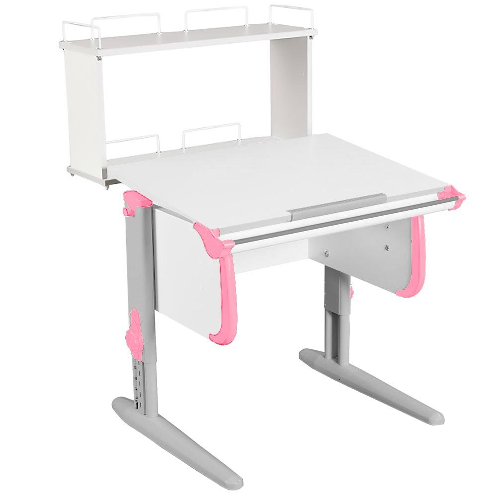 Растущая парта Дэми СУТ 24 с задней двухъярусной полкой СУТ.14.250 (750×880 мм)