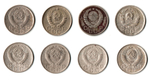 Набор монет 10 копеек - 8 штук - 1936, 1943, 1946, 1953, 1954, 1955, 1956, 1957 годы - Ранние советы