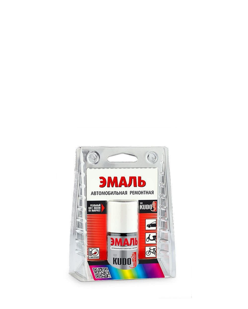 KUDO Эмаль автомобильная ремонтная с кисточкой "Hyundai PGU Crystal White"(белый)KU-72375(15мл)