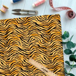 Ткань премиум шелк искусственный Армани тигровые полоски